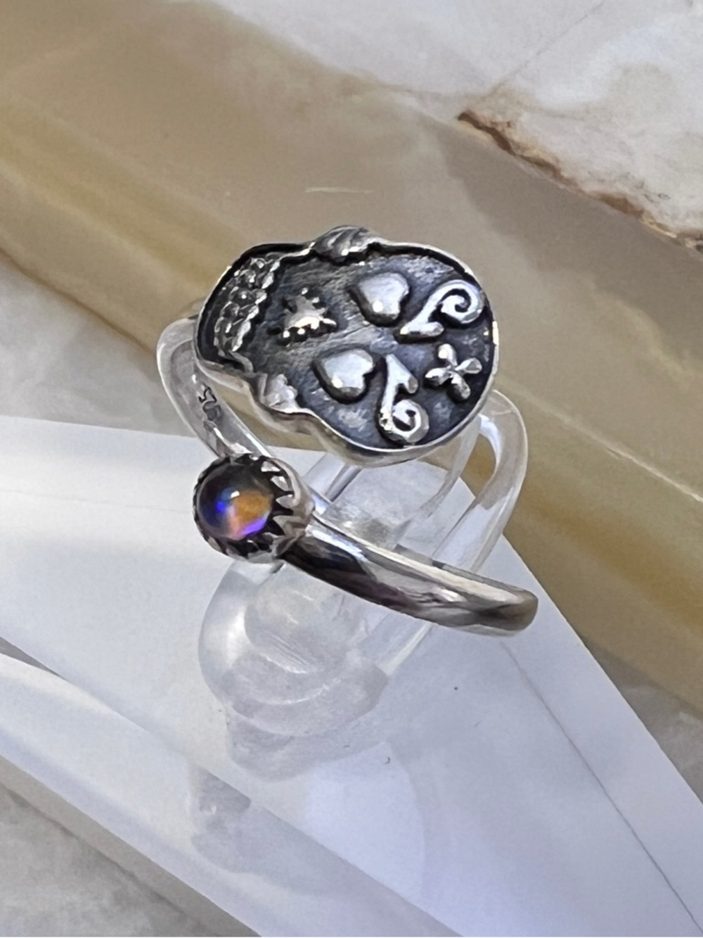 Krush Kandy Sterling Silver 925 Halloween theme Ring and Pendant charm Skull - Picture 2 of 11